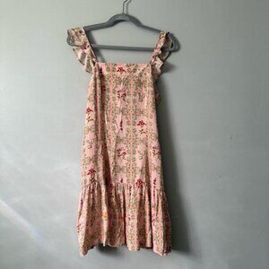 NWOT Agua Bendita x Target Pink Floral Ruffled Dress Sz M